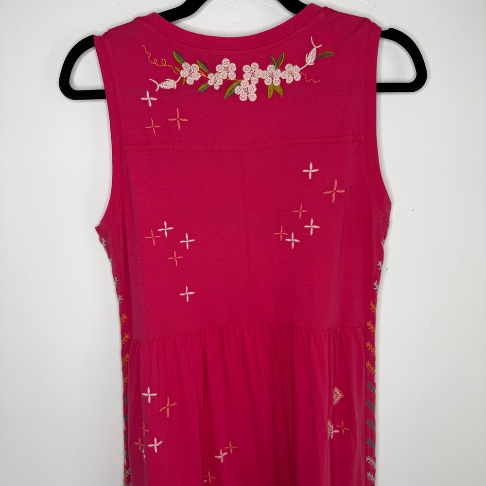 Johnny Was‎ Ceretti Tiered Maxi Dress Pink Tiered Small Boho Artisan Resort Folk - Picture 6 of 13